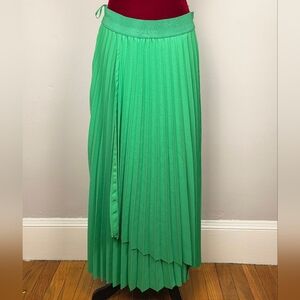 COS Bright Green Pleated Maxi Skirt